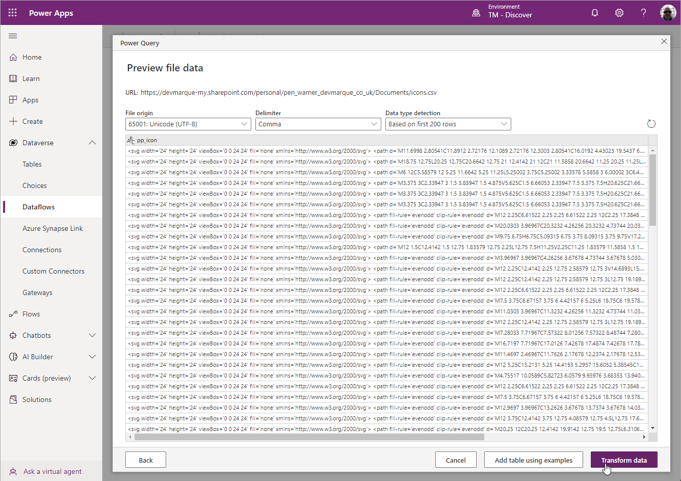 Configure Dataflow1